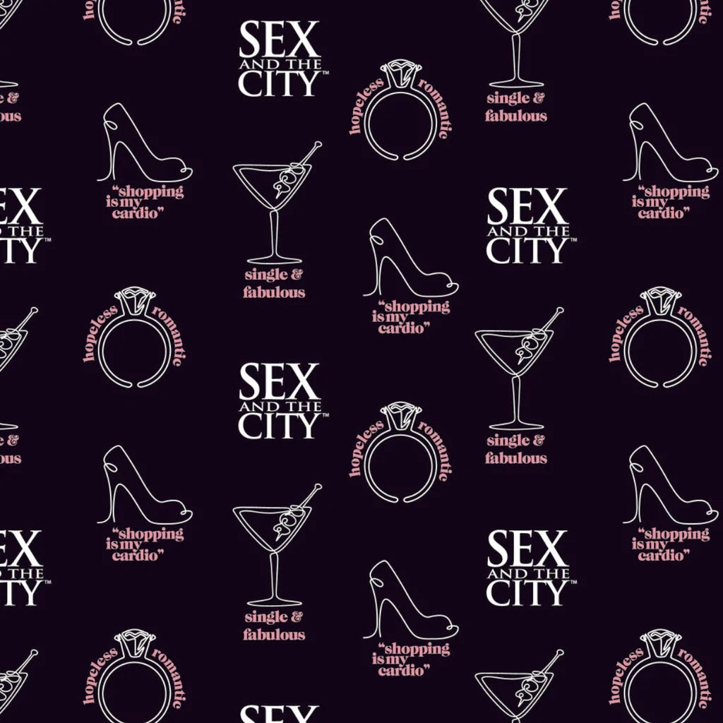 Fabric: Sex and the City- Quotes Black – The Fabric Nook