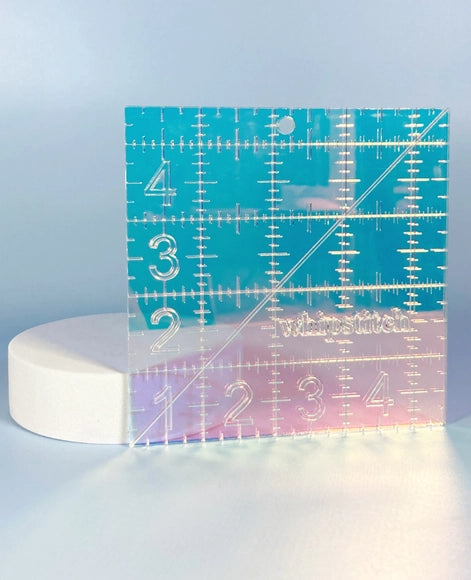 Whipstitch Handmade - Iridescent Quilting Ruler, 4.5 in Square