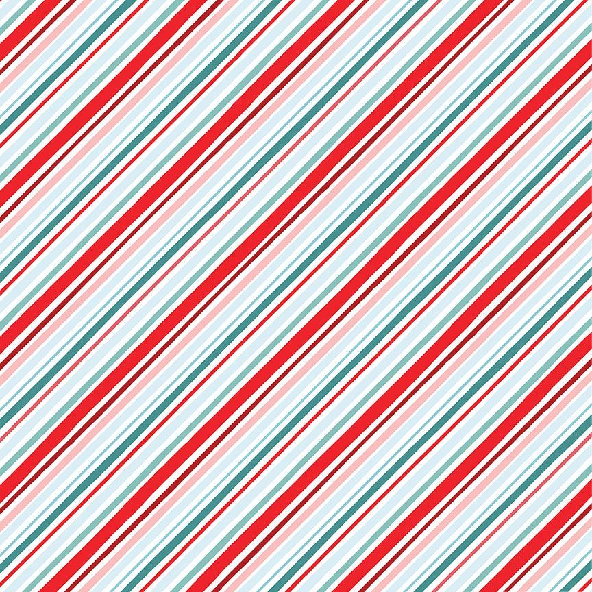 Gnome For Christmas - Holiday Diagonal Stripes