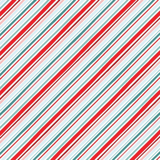 Gnome For Christmas - Holiday Diagonal Stripes