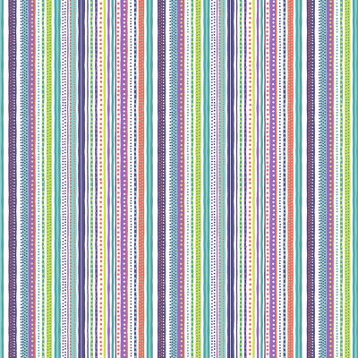 Dino Friends - Loose Stripes Purple