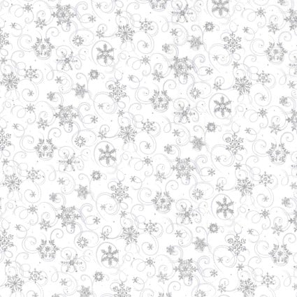 Snowflake and Swirl Glitter - Fabric Traditions