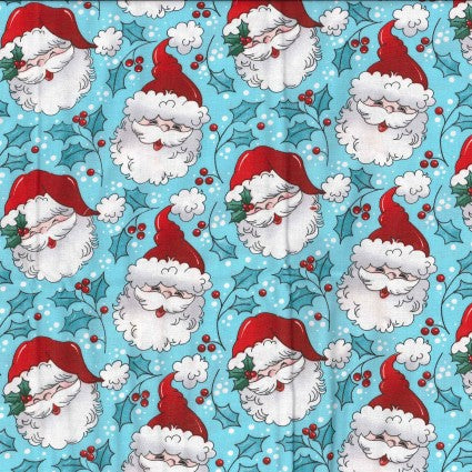 Holly Santa Glitter - Fabric Traditions