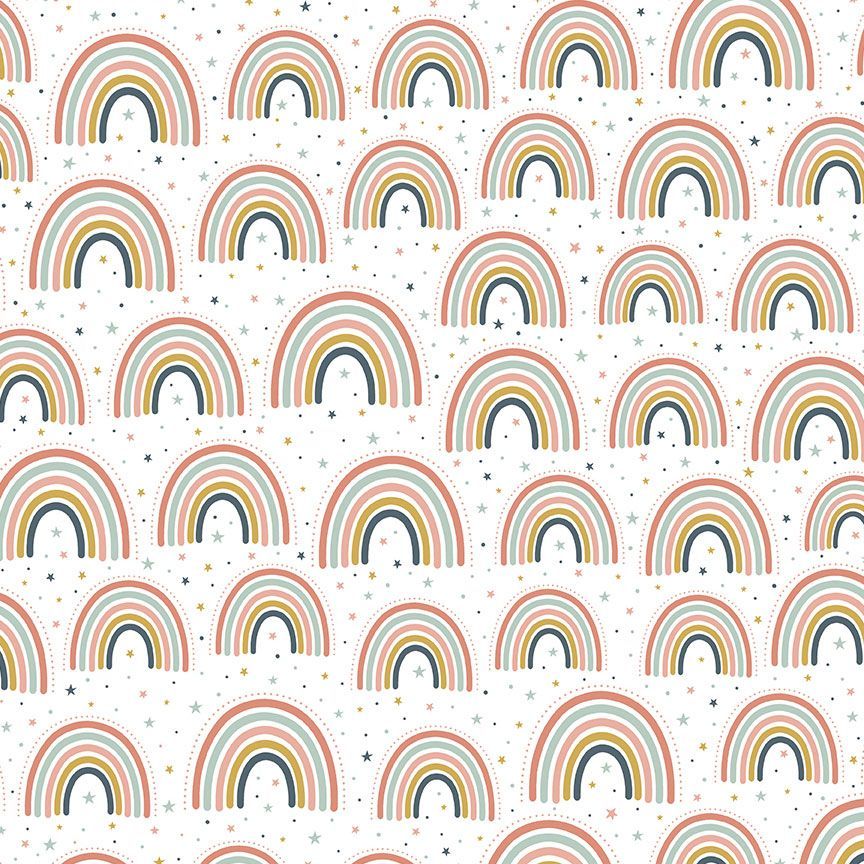 Ooh La Llama - Cute Rainbows & Dots White