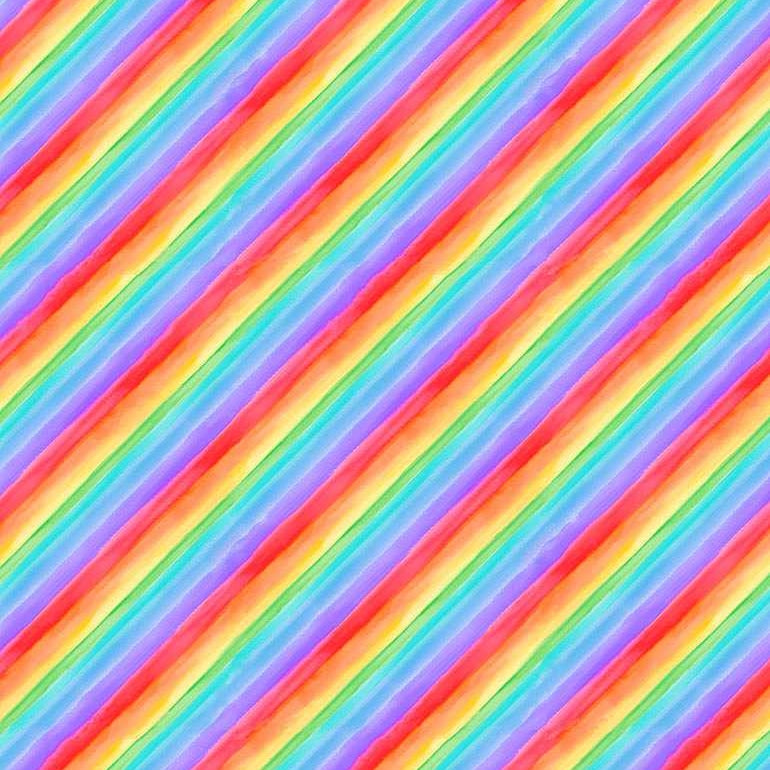 Hello Sunshine - Diagonal Rainbow Stripes