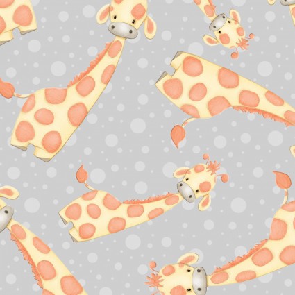 Baby Giraffe Grey - AE Nathan Flannel