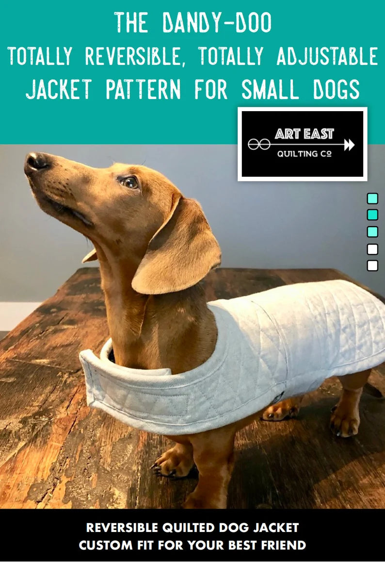 The Dandy-Doo Totally Reversible, Totally Adjustable Jacket Pattern for Small Dogs - Art East Quilting Co