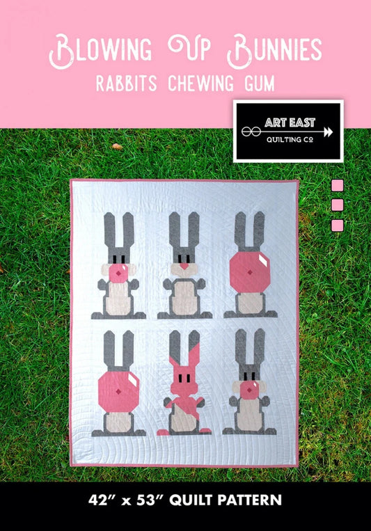 Blowing Up Bunnies Rabbits Chewing Gum - Art East Quilting Co